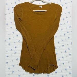 Wishlist Brand Ribbed Mustard Long Sleeve Top Size Medium